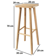 Cargar imagen en el visor de la galería, Taburete Cuadrada de Madera Natural, Silla Banqueta Cuadrada 3 Tamaños