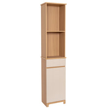 Cargar imagen en el visor de la galería, Mueble de Baño Columna Alta RIVOLI con Puerta y Cajón – Armario Estrecho de MDF con 2 Estantes, 174,5 x 38 x 26 cm, Almacenaje Vertical para Baño