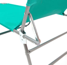 Cargar imagen en el visor de la galería, Tumbona Hamaca Plegable para Playa, Jardín, Terraza - Silla Hamaca Multiposiciones de Metal - 3 Posiciones 24 x 55 x 188 cm