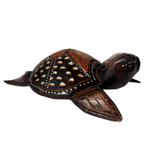 Cargar imagen en el visor de la galería, Figura Tortuga de Madera Marrón hecho a mano Para pared o mesa decoración del hogar