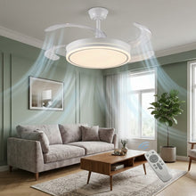 Cargar imagen en el visor de la galería, Ventilador de Techo LED con Luz, Control Remoto, 6 Velocidades, Motor Silencioso, Función Reversible y Temporizador