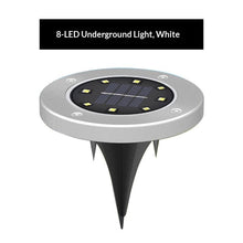 Cargar imagen en el visor de la galería, Set 6 Luces Solares 8 LED Blanco Frío para Jardín Ø11.5 cm Acero y Plástico