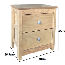 Cargar imagen en el visor de la galería, Mueble Auxiliar Cajonera Ancha de Madera de Pino Natural Color Roble Claro / Meil Para Baño Dormitorio