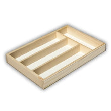 Cargar imagen en el visor de la galería, Cubertero de madera natural con 4 compartimientos
