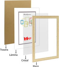 Cargar imagen en el visor de la galería, Marco de Foto Haya Hecho de Madera, Ancho de Bastidor 2 cm con Acabado Elegante