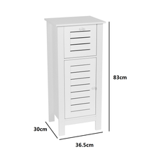 Cargar imagen en el visor de la galería, Mueble de Baño Armario Cajonera de MDF Independiente, Gabinete de Baño 1 Cajon con 1 Puerta Blanco