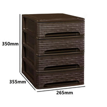 Cargar imagen en el visor de la galería, Cajonera de Plástico Stylo Blanco Linea / Wengué Decoración Bambú Hogar Oficina