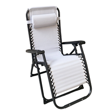 Cargar imagen en el visor de la galería, Silla Tumbona Hamaca Plegable Reclinable de gravedad cero y resistente para Playa, jardín, terraza - Hamaca Multiposiciones de Metal con cojín reposacabeza