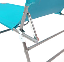 Cargar imagen en el visor de la galería, Tumbona Hamaca Plegable para Playa, Jardín, Terraza - Silla Hamaca Multiposiciones de Metal - 3 Posiciones 24 x 55 x 188 cm