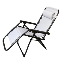 Cargar imagen en el visor de la galería, Silla Tumbona Hamaca Plegable Reclinable de gravedad cero y resistente para Playa, jardín, terraza - Hamaca Multiposiciones de Metal con cojín reposacabeza