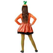 Cargar imagen en el visor de la galería, Disfraz Calabaza Vestido Naranja con Gorro Infantil Niña para Halloween Carnaval Teato