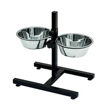 Cargar imagen en el visor de la galería, Comederos Bebedero para Perros Acero Inoxidable con Pie Soporte Juego de Cuencos Elevados Altura Ajustable 3 Tamaño Elegir