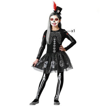 Cargar imagen en el visor de la galería, Maxia Fiesta - Disfraz Catrina Esqueleto Mexicana Mejica Infantil Niña Para Halloween Carnaval
