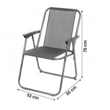 Cargar imagen en el visor de la galería, Silla de playa plegable con reposabrazos de acero Cayo ancho de exteriores