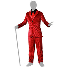 Cargar imagen en el visor de la galería, Disfraz Vampiro Rojo Traje con Corbata Hombre Adulto Para Halloween Carnaval
