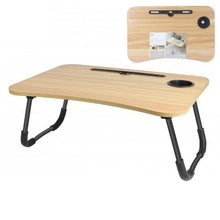 Cargar imagen en el visor de la galería, Mesita Multiuso Plegable de Madera – Escritorio Portátil para Cama o Sofá con Patas Plegables