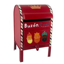 Cargar imagen en el visor de la galería, Buzón Real de Metal para Reyes Magos - Carta 6 de Enero, Decoración Navideña Infantil con Ilustración de Melchor, Gaspar y Baltasar