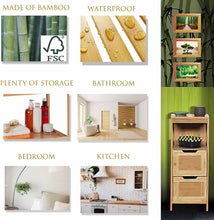 Cargar imagen en el visor de la galería, TENDANCE Mahe Mueble Columna de Baño Armario Cajonera Bambú 2 Cajones DM Plus 1 Estante