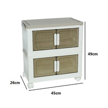 Cargar imagen en el visor de la galería, Organizador Apilable con Ruedas X2 – Caja de Almacenaje Plegable con Puertas Frontales – 3 Tamaños Disponibles – Plástico Resistente