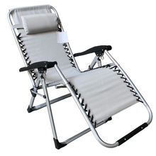 Cargar imagen en el visor de la galería, Silla tumbona hamaca plegable Reclinable de gravedad cero y resistente para Playa Patio Jardín Camping al Aire Libre, Carga Max.150 kg
