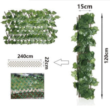 Cargar imagen en el visor de la galería, Valla Celosía plegable Mimbre extensible de madera natural enrejada soporte para cerca para planta trepadora