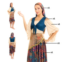 Cargar imagen en el visor de la galería, Disfraz Gitana Zíngara Adulto Mujer para Carnaval Fiesta Teatro