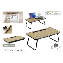 Cargar imagen en el visor de la galería, Mesita Multiuso Plegable de Madera – Escritorio Portátil para Cama o Sofá con Patas Plegables