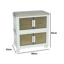 Cargar imagen en el visor de la galería, Organizador Apilable con Ruedas X2 – Caja de Almacenaje Plegable con Puertas Frontales – 3 Tamaños Disponibles – Plástico Resistente