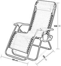 Cargar imagen en el visor de la galería, Silla GRANDE XXL tumbona hamaca plegable de gravedad cero y resistente DURADERO con grosor del tubo de 25 mm para Playa Patio Jardín Camping al Aire Libre, 120 kg, 158x66x108 cm