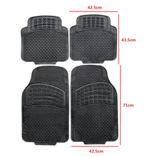 Cargar imagen en el visor de la galería, Alfombras de Goma Recortable Universal Negra Para Coche Automóvil Juego de 4 pcs Resitente al Uso Antideslizante