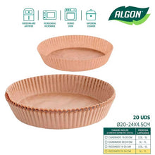 Cargar imagen en el visor de la galería, Algon - Pack de 20 Bases Redondas de Papeles Para Freidora de Aire
