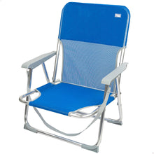Cargar imagen en el visor de la galería, Silla plegable fija con reposabrazos aluminio Silla de playa fija con topes antivuelco y asa de