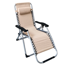 Cargar imagen en el visor de la galería, Silla tumbona hamaca plegable Reclinable de gravedad cero y resistente para Playa Patio Jardín Camping al Aire Libre, Carga Max.150 kg