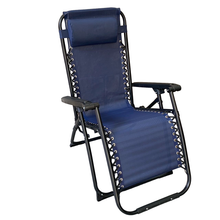 Cargar imagen en el visor de la galería, Silla Tumbona Hamaca Plegable Reclinable de gravedad cero y resistente para Playa, jardín, terraza - Hamaca Multiposiciones de Metal con cojín reposacabeza