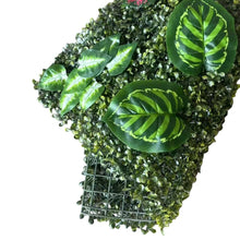 Cargar imagen en el visor de la galería, Panel de seto artificial, 60 × 40 cm planta artificial alfombra verde pared seto valla follaje panel casa boda panel, exterior hierba verdor hiedra valla privacidad pantalla
