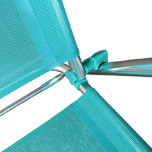 Cargar imagen en el visor de la galería, Silla Alta plegable playa estructura de aluminio tejido Textileno, transpirable y fresco, 7 posiciones 65 x 118 cm - Maxia Market
