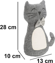 Cargar imagen en el visor de la galería, Bonito ratón con bufanda, perro, gato, saco para puerta, tope de puerta de relleno de arena, animales pesados, 1 kg, bonita decoración del hogar, juguete para niños (gris)