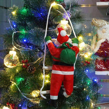 Cargar imagen en el visor de la galería, Papá Noel Trepador de Peluche con Escalera de Cuerda | Adorno Navideño Colgante