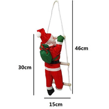 Cargar imagen en el visor de la galería, Papá Noel Trepador de Peluche con Escalera de Cuerda | Adorno Navideño Colgante
