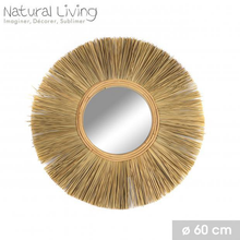 Cargar imagen en el visor de la galería, Esoejo Redondo Maya bambú y hierba seca Natural 60CM Decoracion Para Entrada Casa Dormitorio