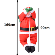Cargar imagen en el visor de la galería, Colgante Papá Noel Tejido Impermeable, Cuerda, Para Balcón Ventana Decoración Navidad 169CM