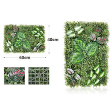 Cargar imagen en el visor de la galería, Panel de seto artificial, 60 × 40 cm planta artificial alfombra verde pared seto valla follaje panel casa boda panel, exterior hierba verdor hiedra valla privacidad pantalla