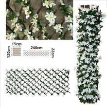 Cargar imagen en el visor de la galería, Valla Celosía plegable Mimbre extensible de madera natural enrejada soporte para cerca para planta trepadora