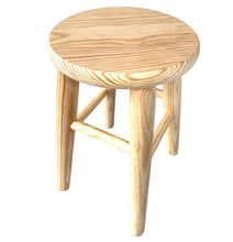 Cargar imagen en el visor de la galería, Taburete Redondo de Madera Natural, Silla Banqueta Redonda