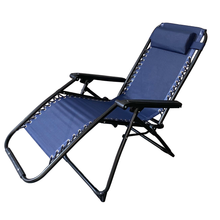 Cargar imagen en el visor de la galería, Silla Tumbona Hamaca Plegable Reclinable de gravedad cero y resistente para Playa, jardín, terraza - Hamaca Multiposiciones de Metal con cojín reposacabeza