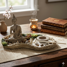 Cargar imagen en el visor de la galería, Set de Jardín Zen con Buda Meditando – Kit de Relajación con Arena, Piedras y Suculentas