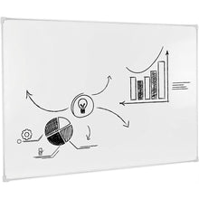 Cargar imagen en el visor de la galería, Pizarra Magnética Doble Cara Blanca y Negra 90x60 cm Marco de Aluminio – Oficina, Casa, Escuela | Planificador, Mensajes y Reuniones | Montaje Horizontal y Vertical