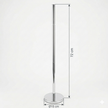 Cargar imagen en el visor de la galería, Soporte Portarrollos de Baño de Pie 2 en 1 - Portarrollos con Brazo Abatible 90º - Acero Inoxidable Anti-óxido - Diseño Moderno para Aseo - 72x15 cm - Plata Brillante