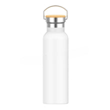 Cargar imagen en el visor de la galería, Termo 600ml Acero Inoxidable 304 con Asa | Botella Térmica Frío y Calor | Tapa Bambú Antigoteo | Portátil y Reutilizable (Color Aleatorio)