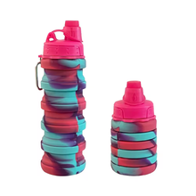 Cargar imagen en el visor de la galería, 3 Botellas de Agua Plegables de Silicona 500ml – Portátiles, Reutilizables, Ideales para Viaje, Deporte y Camping